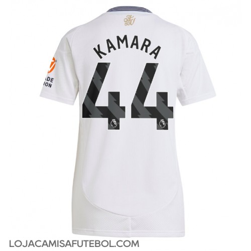 Camisa de Futebol Aston Villa Boubacar Kamara #44 Equipamento Secundário Mulheres 2024-25 Manga Curta